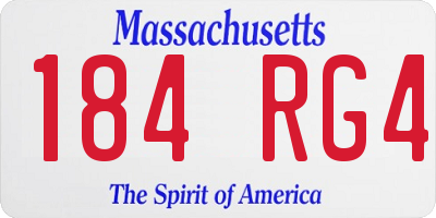 MA license plate 184RG4