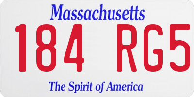 MA license plate 184RG5