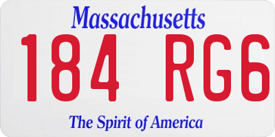 MA license plate 184RG6
