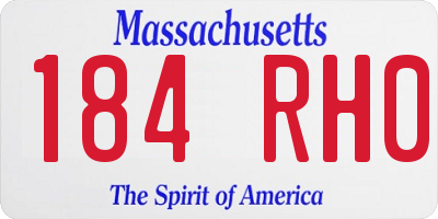 MA license plate 184RH0