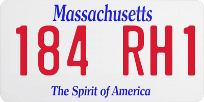 MA license plate 184RH1