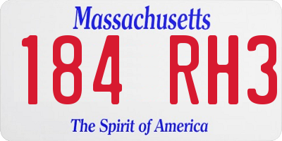 MA license plate 184RH3