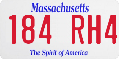 MA license plate 184RH4