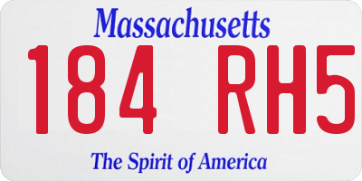 MA license plate 184RH5
