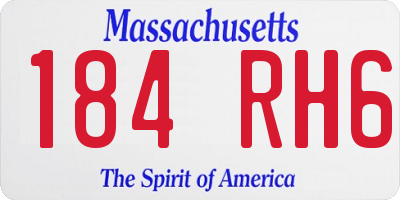 MA license plate 184RH6