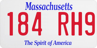 MA license plate 184RH9