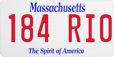 MA license plate 184RI0