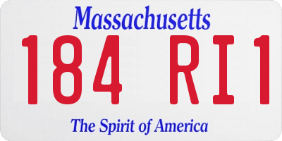 MA license plate 184RI1