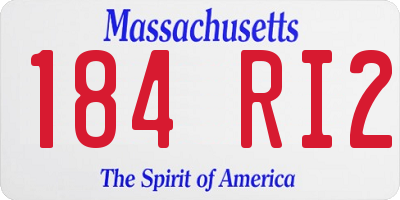 MA license plate 184RI2