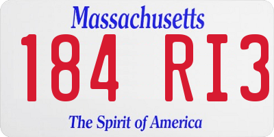 MA license plate 184RI3