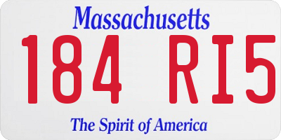 MA license plate 184RI5