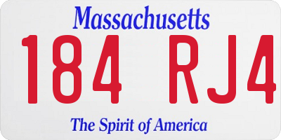 MA license plate 184RJ4