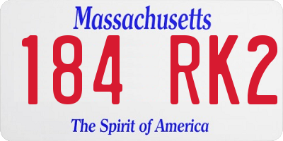 MA license plate 184RK2