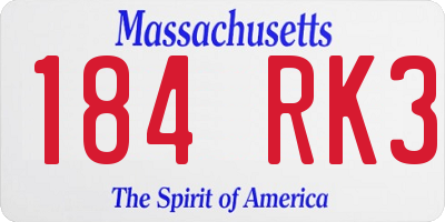 MA license plate 184RK3