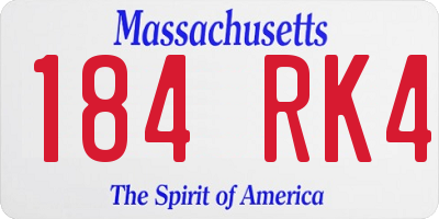 MA license plate 184RK4