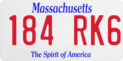 MA license plate 184RK6