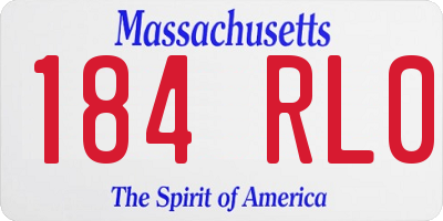 MA license plate 184RL0