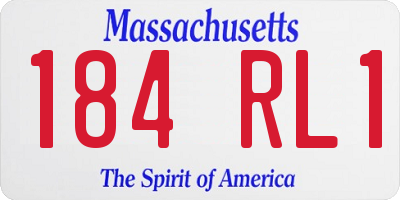 MA license plate 184RL1