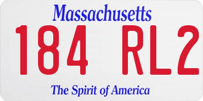 MA license plate 184RL2