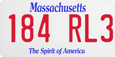MA license plate 184RL3