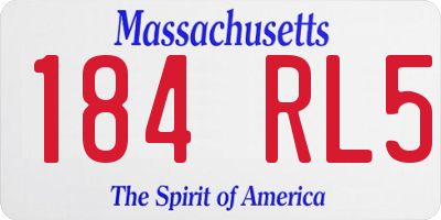 MA license plate 184RL5
