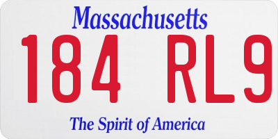 MA license plate 184RL9