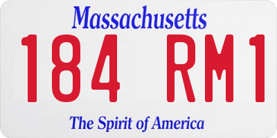 MA license plate 184RM1