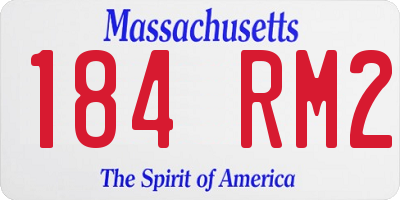 MA license plate 184RM2