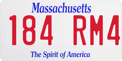 MA license plate 184RM4