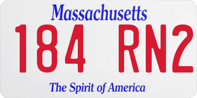 MA license plate 184RN2