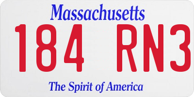MA license plate 184RN3