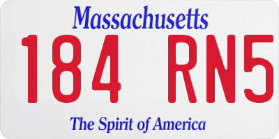 MA license plate 184RN5
