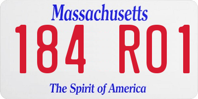 MA license plate 184RO1