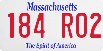 MA license plate 184RO2