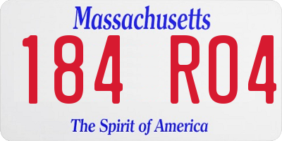 MA license plate 184RO4