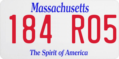 MA license plate 184RO5