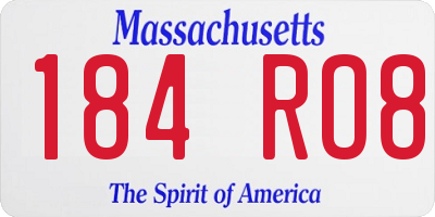 MA license plate 184RO8