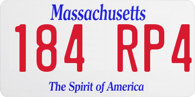 MA license plate 184RP4