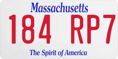 MA license plate 184RP7