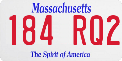 MA license plate 184RQ2