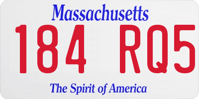 MA license plate 184RQ5