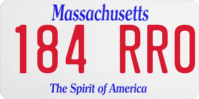 MA license plate 184RR0