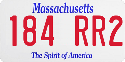 MA license plate 184RR2