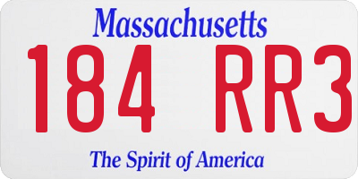MA license plate 184RR3