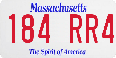 MA license plate 184RR4