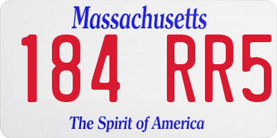 MA license plate 184RR5