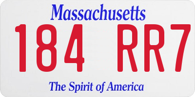 MA license plate 184RR7