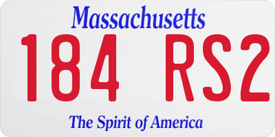 MA license plate 184RS2