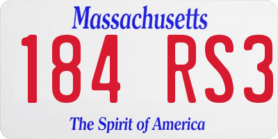 MA license plate 184RS3