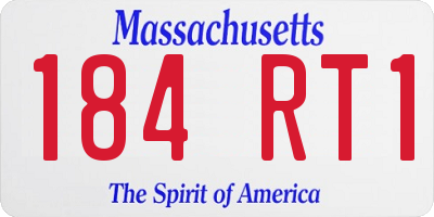 MA license plate 184RT1